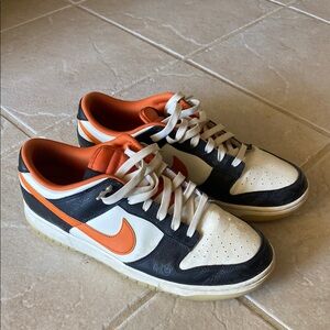 Nike Men's Black and Orange Air Force Sneakers